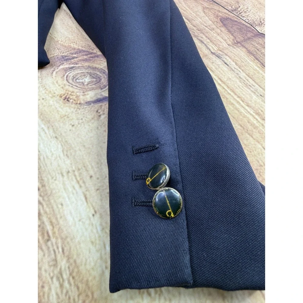 Vintage Gucci Navy Blue Wool Double Breasted Blazer Jacket Made in Italy